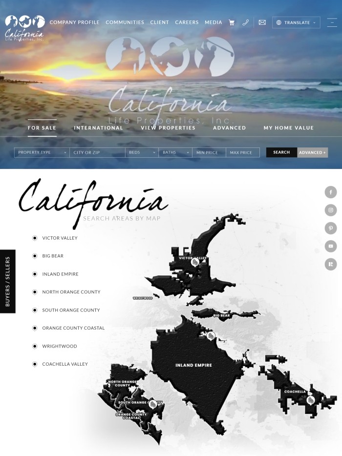 California Life Properties screenshot 0 on tablet