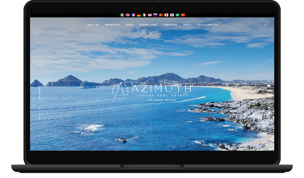 Azimuth Luxury Real Estate screenshot on laptop