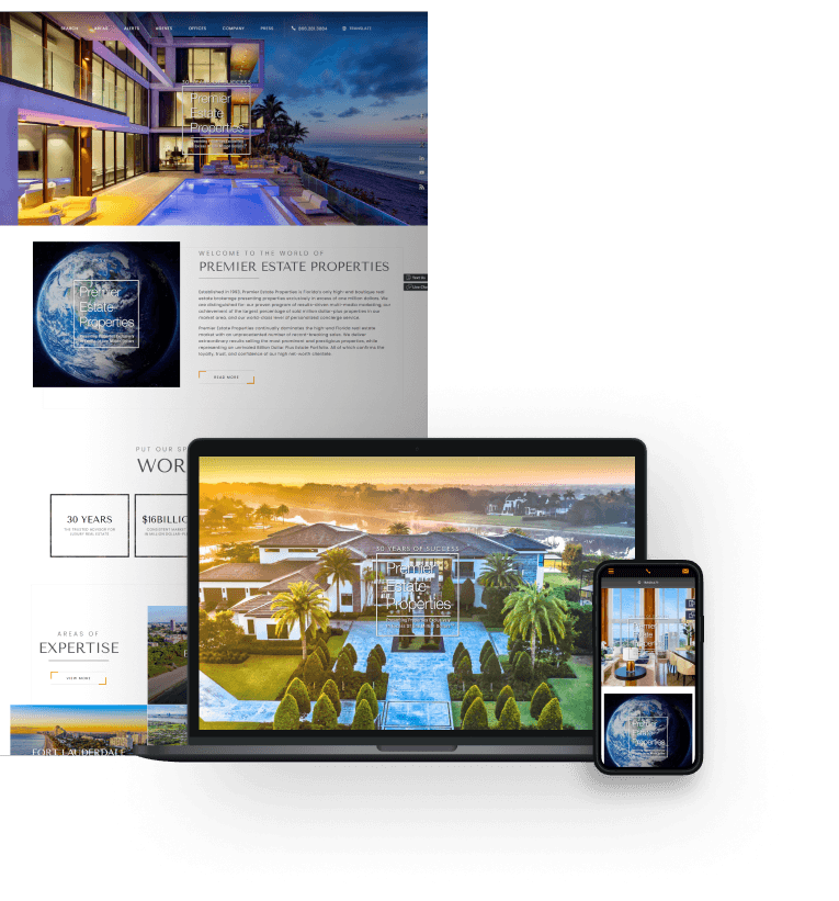 Premier Estate Properties and their website screenshots
