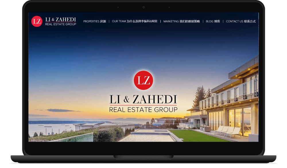Li & Zahedi Real Estate Group screenshot on laptop