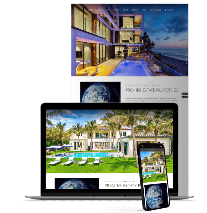 Premier Estate Properties website screenshots
