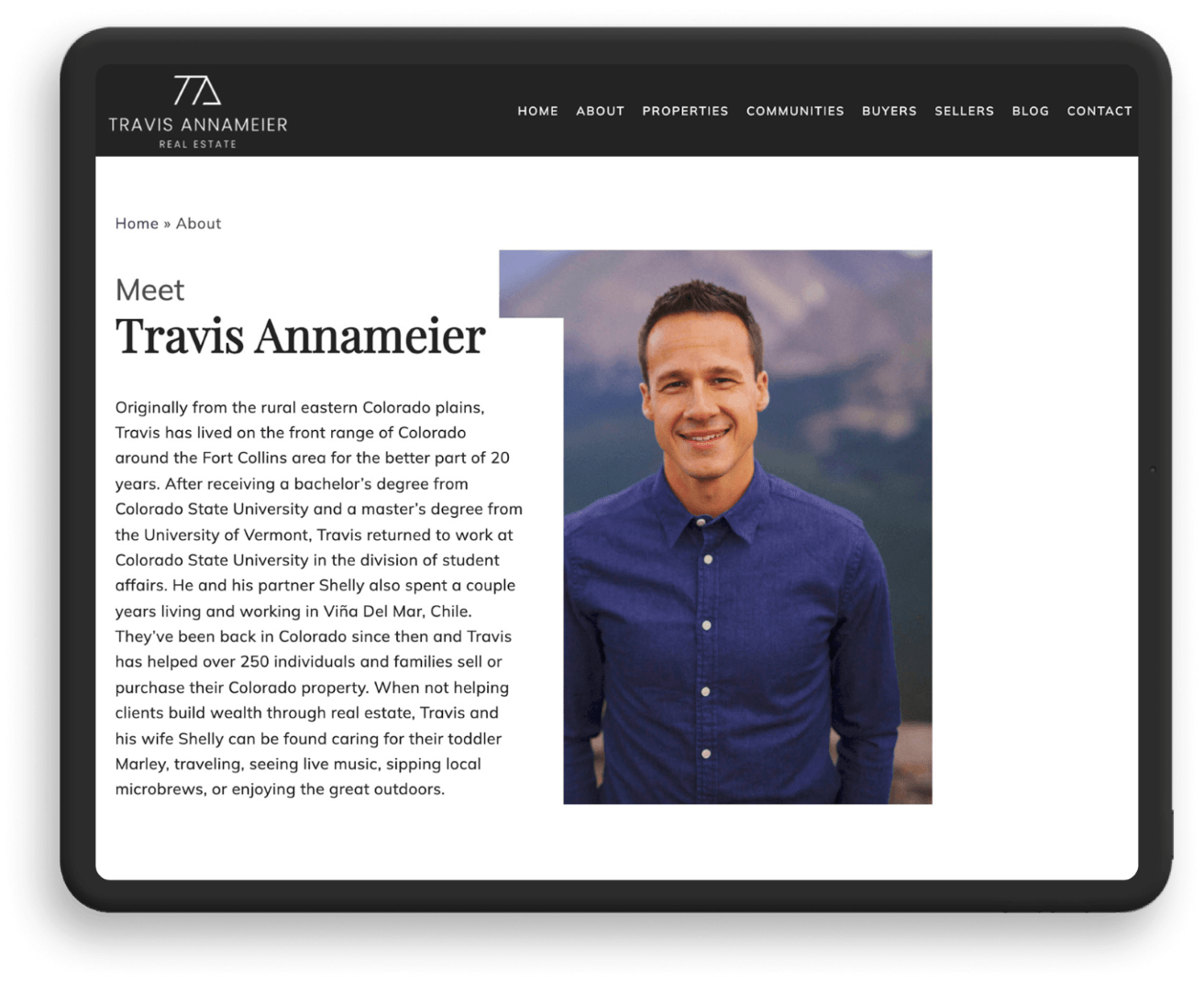 Travis Annameier screenshot on tablet