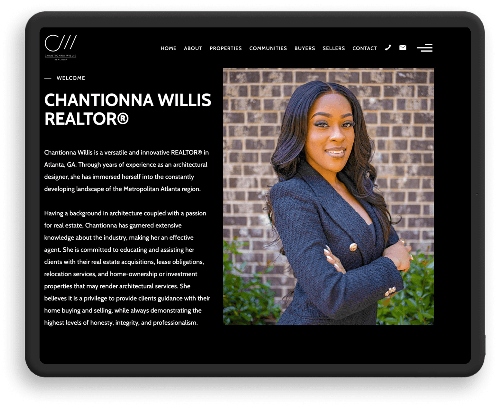 Chantionna Willis screenshot on tablet