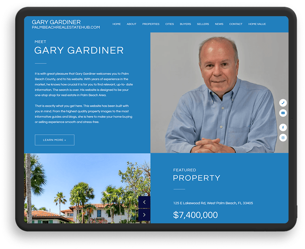 Gary Gardiner screenshot on tablet