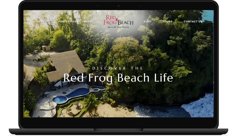 Red Frog Beach screenshot on laptop