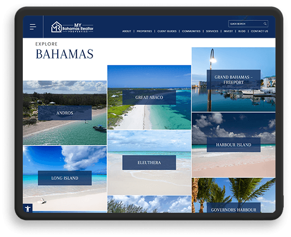 Bahamas Realtor screenshot on tablet