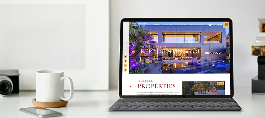 Agent Image real estate website with breathtaking photos of luxury listings with views of the LA skyline