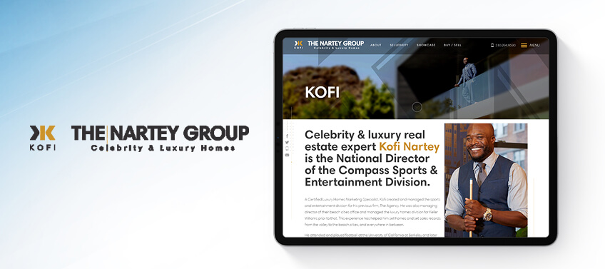 Kofi Nartey Bio is designed for a celebrity & luxury real estate properties