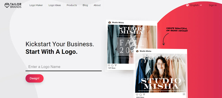 Tailor Brands graphic design tool