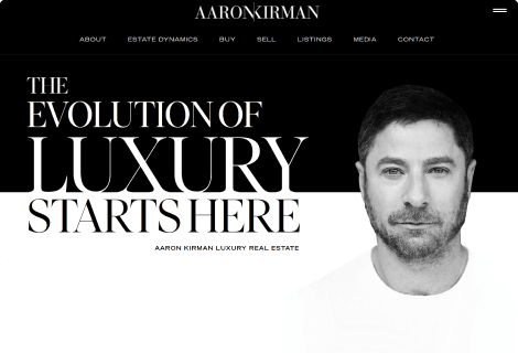 Aaron Kirman's website screenshot