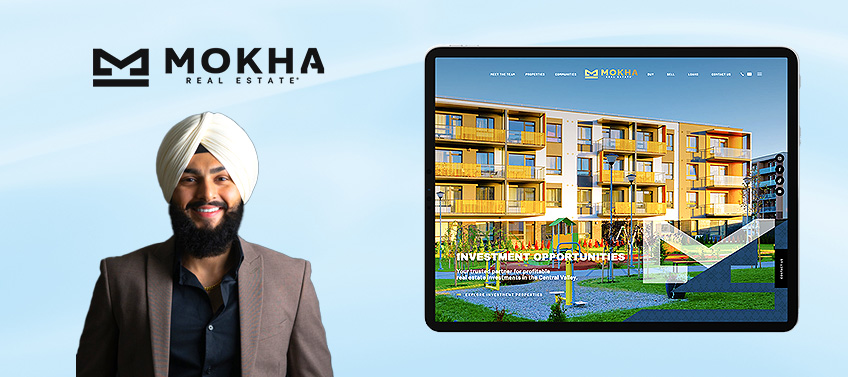 A showcase of Mokha Real Estate’s website.