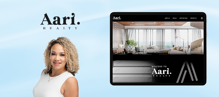A showcase of Aari Realty’s real estate website.