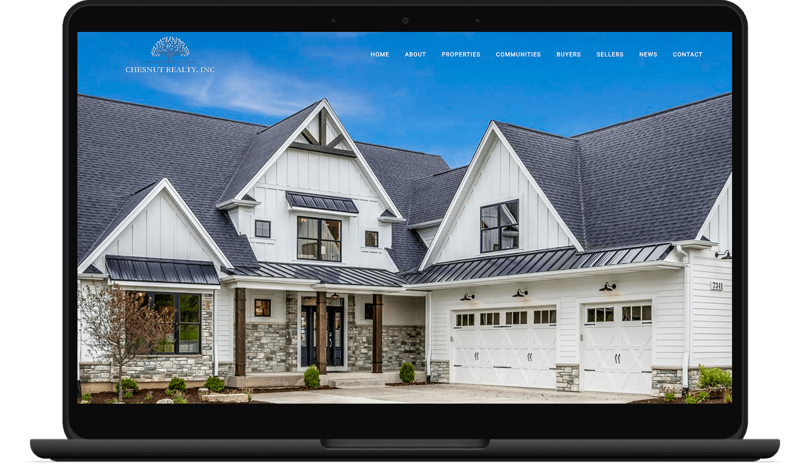 Chesnut Realty screenshot on laptop