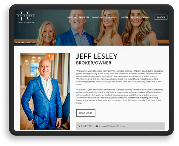 Jeff Lesley screenshot on tablet