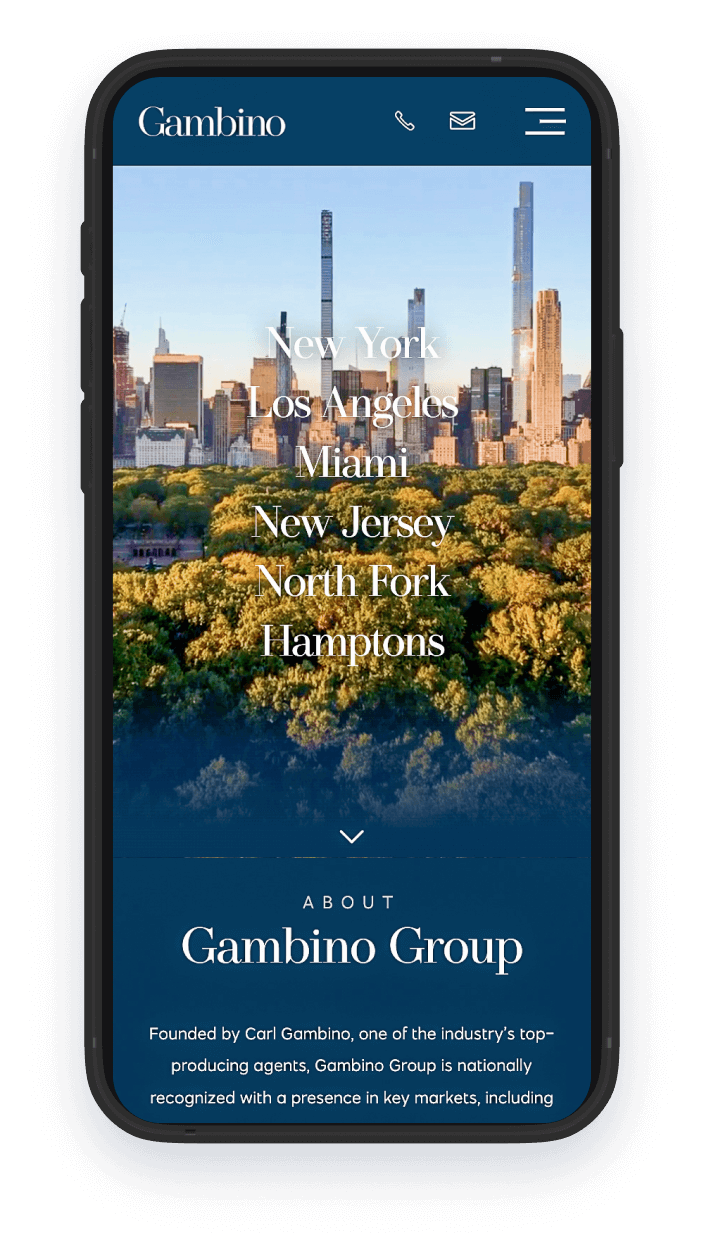 Gambino Group screenshot on phone