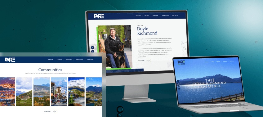 A showcase of Doyle Richmond’s real estate website, including a communities page.