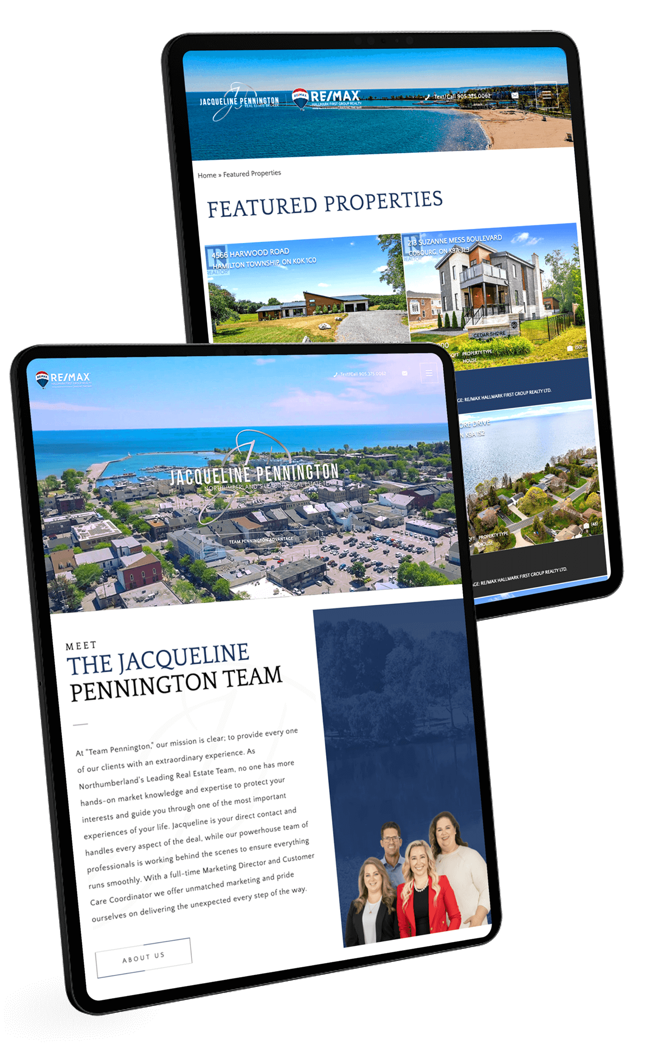 Jacqueline Pennington website screenshots