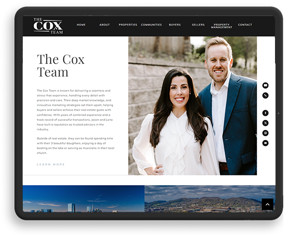 The Cox Team screenshot on tablet