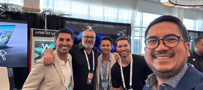 A photo of the Agent Image team at an Inman Connect event.