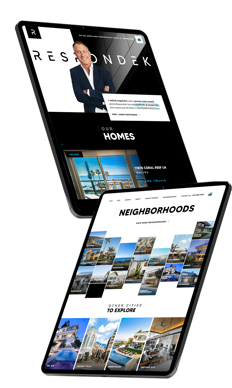 James Respondek website screenshots