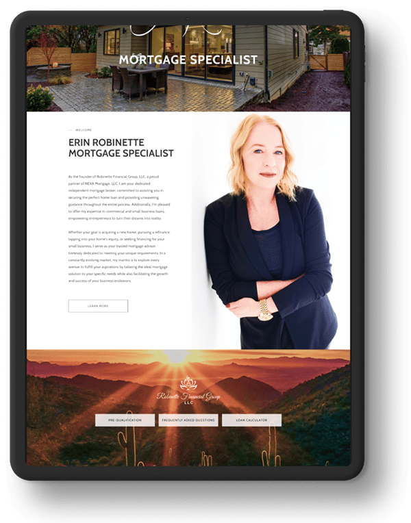 Erin Robinette's website screenshot