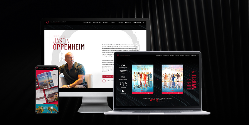The Oppenheim Group's website on different devices