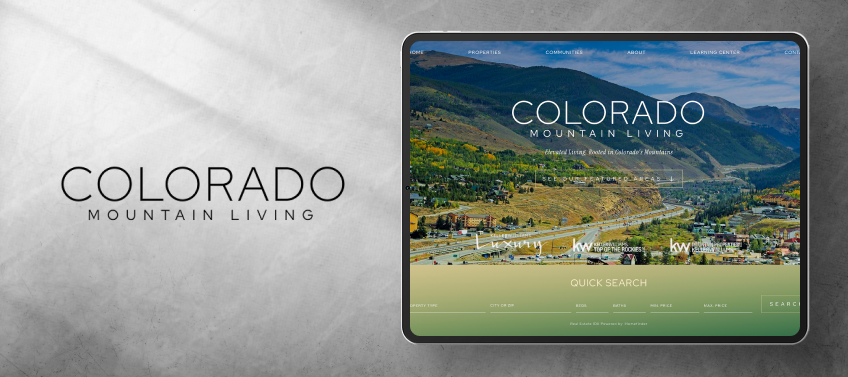 A showcase of Colorado Mountain Living’s real estate website.