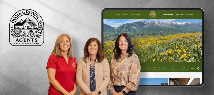 A showcase of Home Grown Agents’ real estate website.